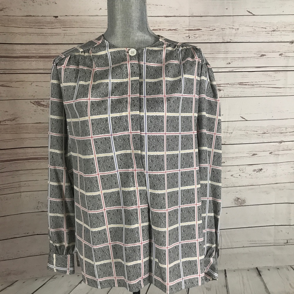 Evan-Picone Geometric lightweight button down top